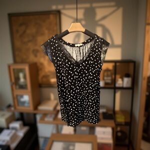 Maurices Black and White Dot Blouse